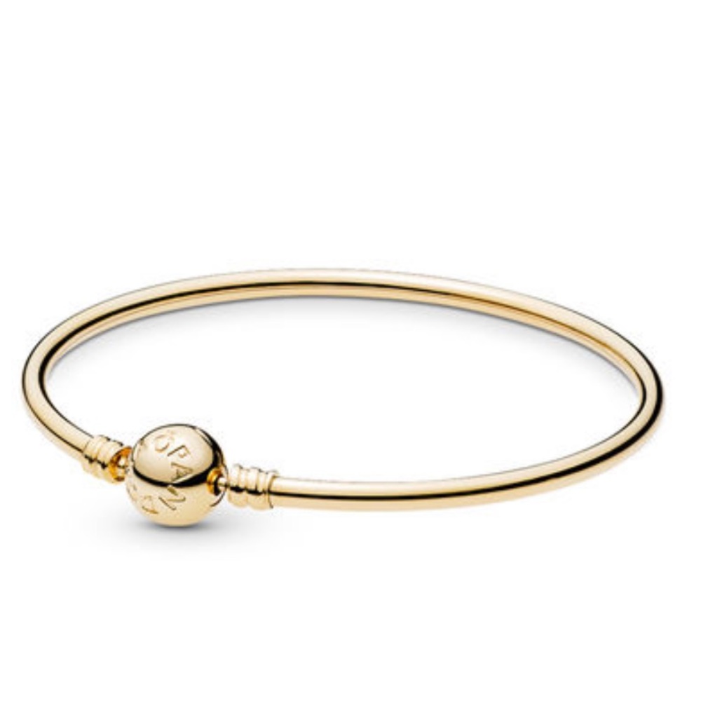 14K GOLD BANGLE W/ SIGNATURE CLASP